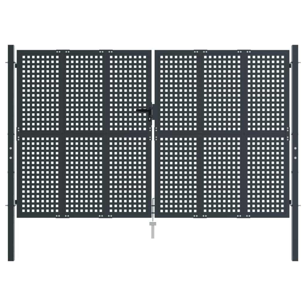 vidaXL antracitszürke acél kertkapu 300 x 200 cm