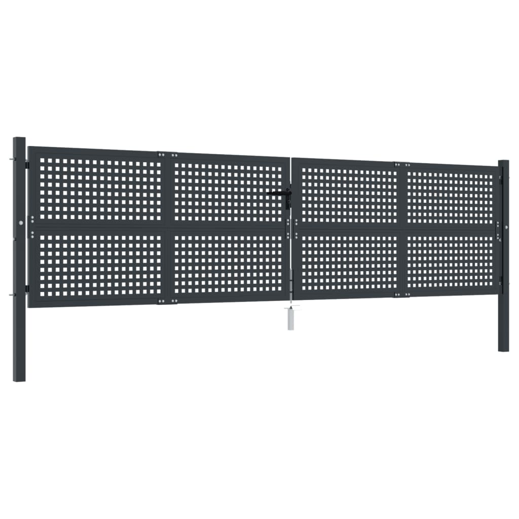 vidaXL Vrtna vrata antracitna 400x125 cm jeklo