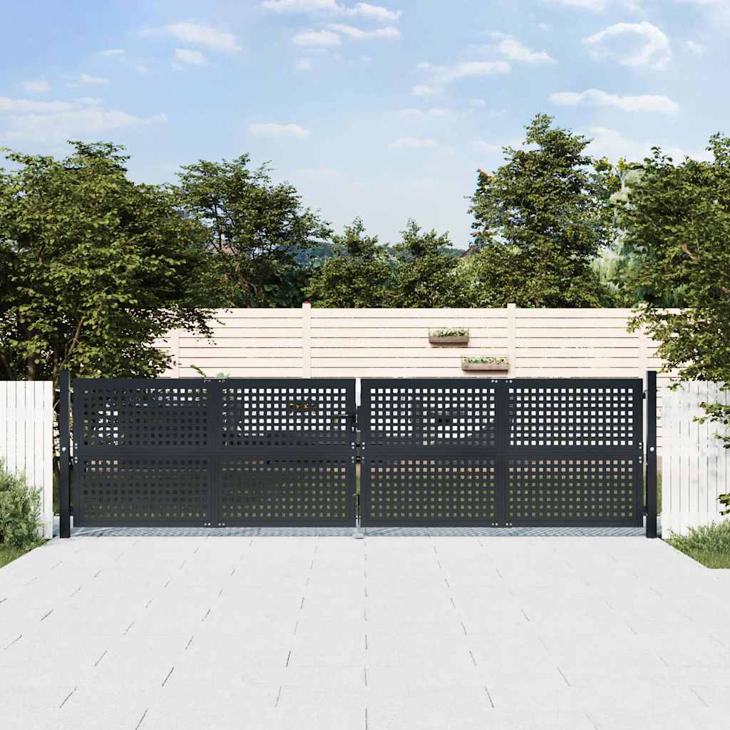 vidaXL Poartă de grădină antracit 400x125 cm oțel