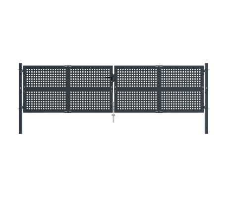 vidaXL Πύλη Κήπου Ανθρακί 400 x 150 εκ. Ατσάλινη