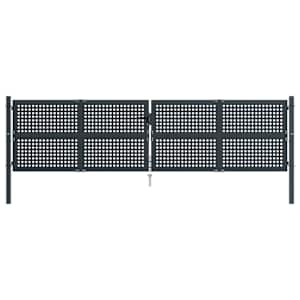 vidaXL Πύλη Κήπου Ανθρακί 400 x 150 εκ. Ατσάλινη