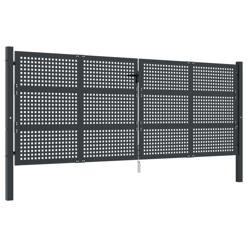 vidaXL ZahradnĂ­ branka antracitovĂˇ 400 x 125 cm ocel