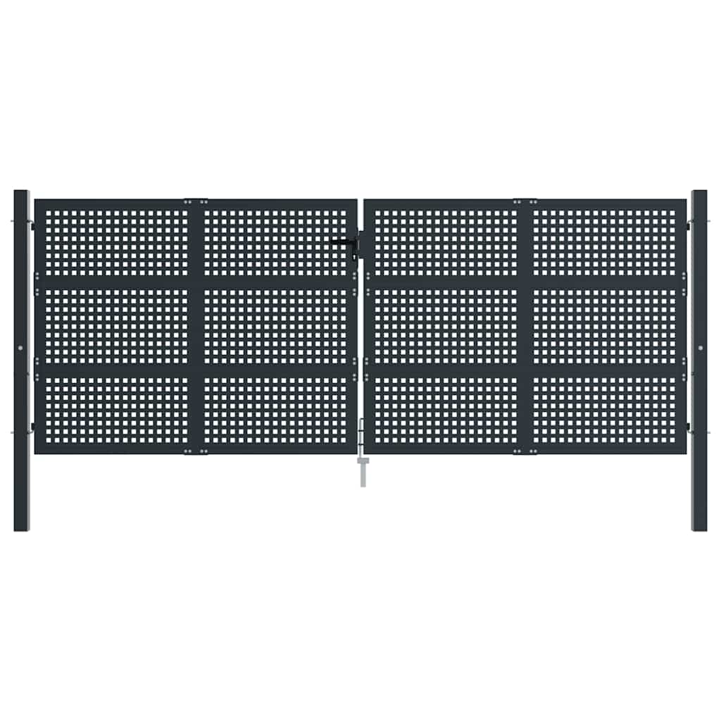 vidaXL Tuinpoort Antraciet 400x125 cm Staal
