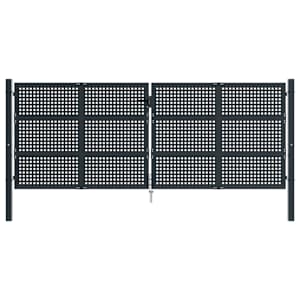 vidaXL Puerta de jard&iacute;n Antracita 400x125 cm Acero