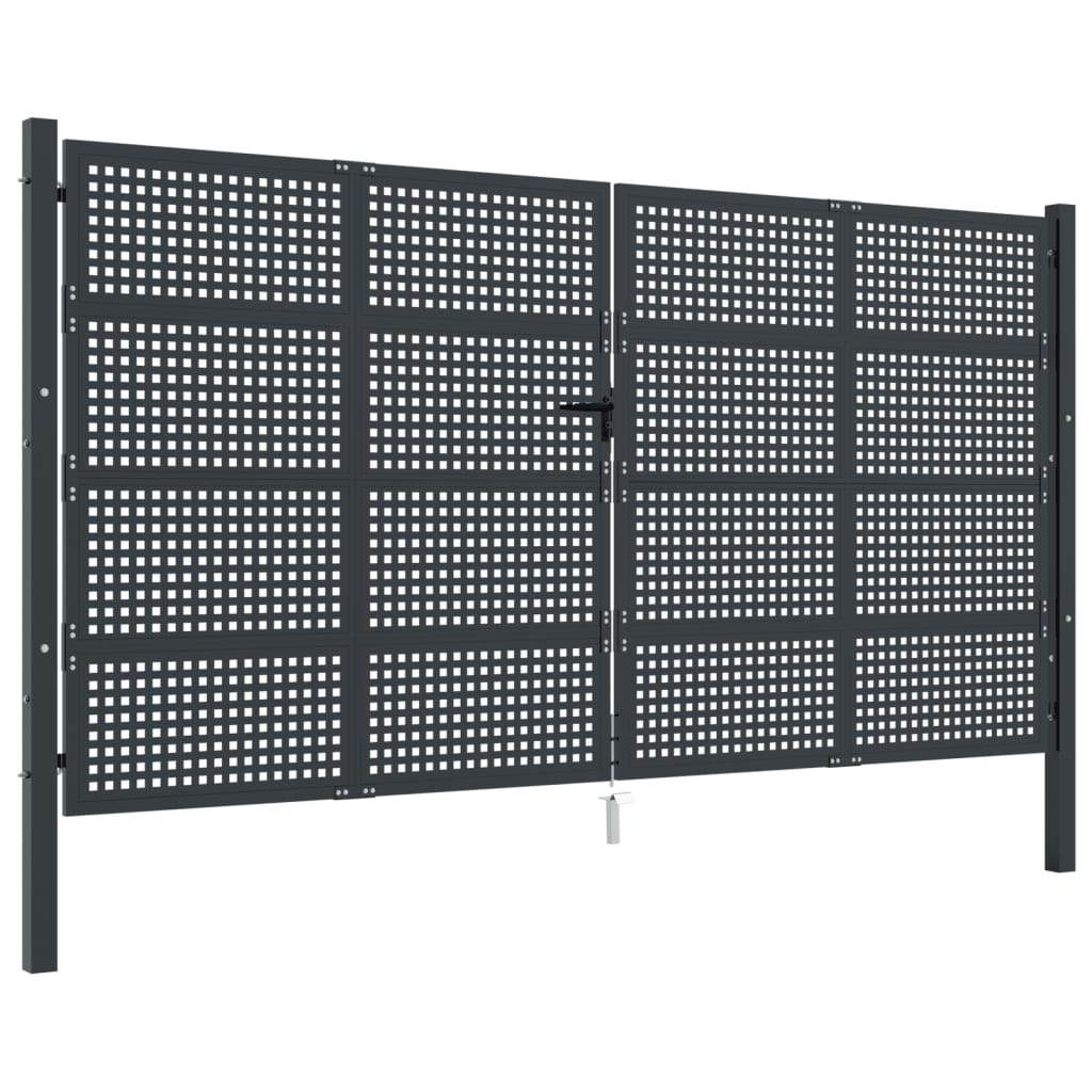 vidaXL ZahradnĂ­ branka antracitovĂˇ 400 x 175 cm ocel