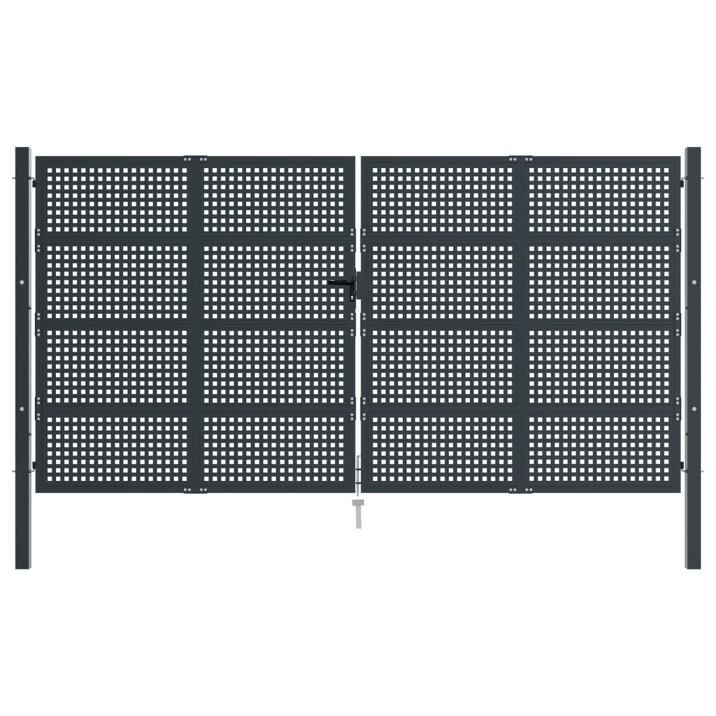 vidaXL antracitszürke acél kertkapu 400 x 200 cm