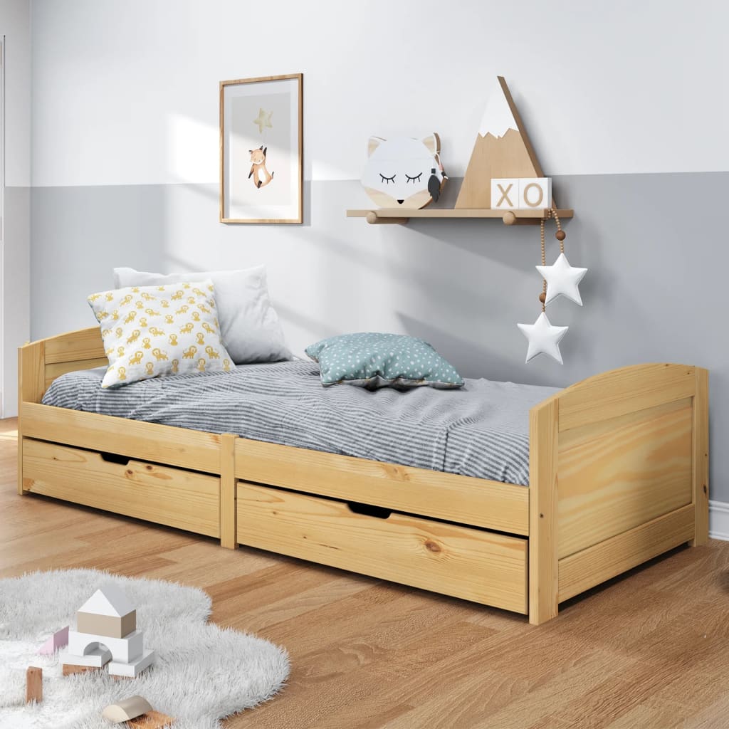vidaXL Sohvasänky 2 laatikolla 90x200 cm täysi mänty IRUN