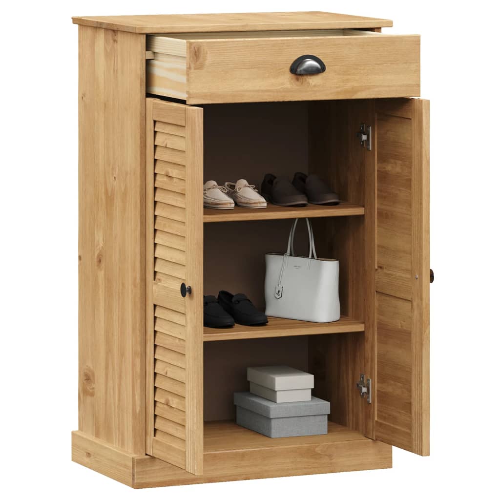 vidaXL Schoenenkast VIGO 60x35x96 cm massief grenenhout afbeelding