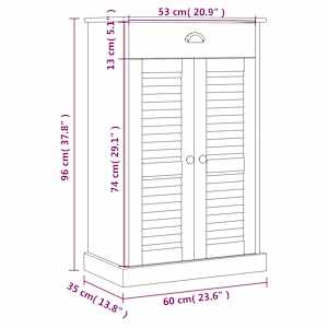 Botník VIGO bílý 60 x 35 x 96 cm masivní borové dřevo - obrázek 9