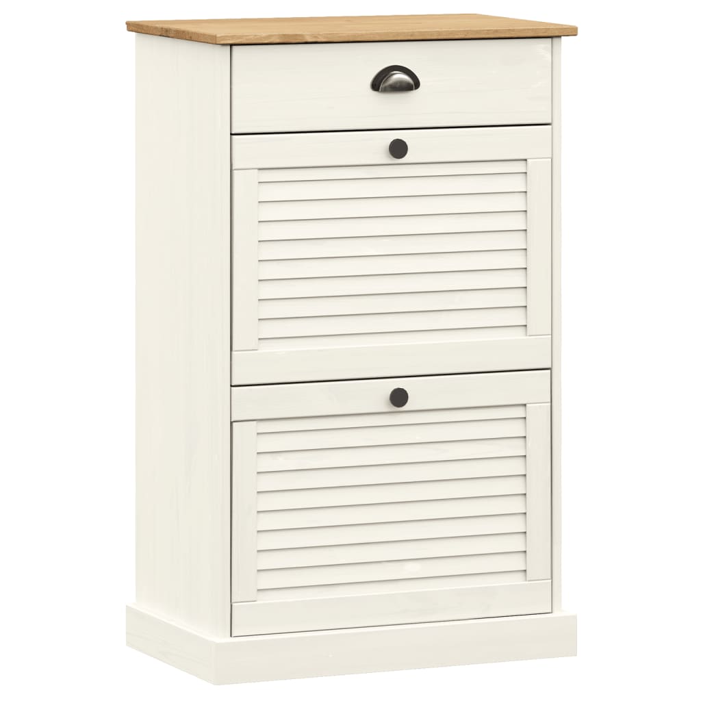 vidaXL Botník VIGO 60 x 35 x 96 cm bílý masivní borové dřevo