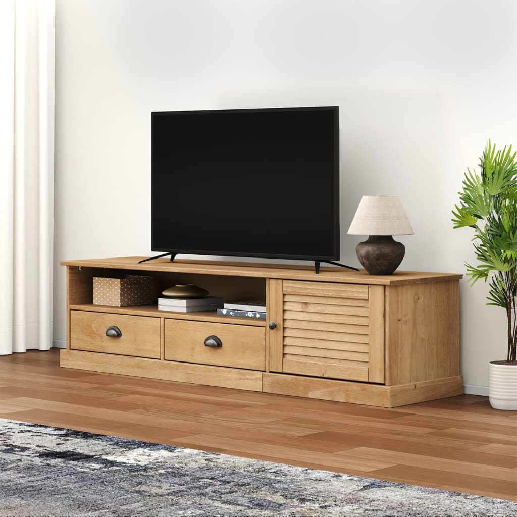 TV Stand Entertainment Center with Storage Drawers VIGO Solid Wood Pine vidaXL - Picture 5 of 27