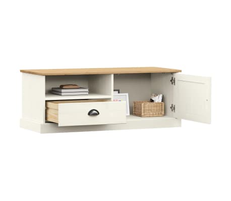 vidaXL Meuble TV VIGO blanc 106x40x40 cm bois massif de pin