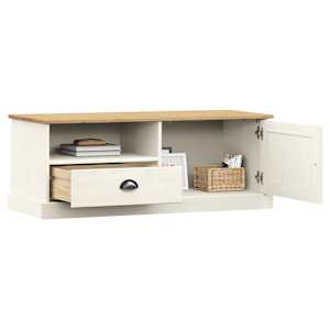 vidaXL Meuble TV VIGO blanc 106x40x40 cm bois massif de pin