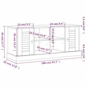 Lavice s botníkem VIGO 106 x 35 x 45 cm masivní borové dřevo - obrázek 9