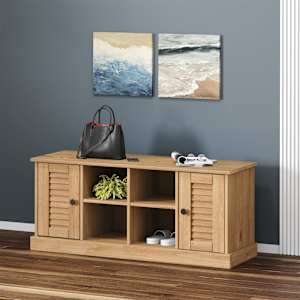 Lavice s botníkem VIGO 106 x 35 x 45 cm masivní borové dřevo