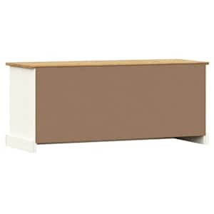 Lavice s botníkem VIGO bílá 106x35x45 cm masivní borové dřevo - obrázek 7