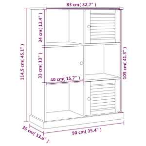 Knihovna VIGO 90 x 35 x 114,5 cm masivní borové dřevo - obrázek 9