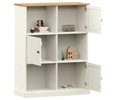 vidaXL Bookcase VIGO White 90x35x114.5 cm Solid Wood Pine