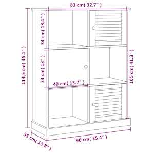 Knihovna VIGO bílá 90 x 35 x 114,5 cm masivní borové dřevo - obrázek 9