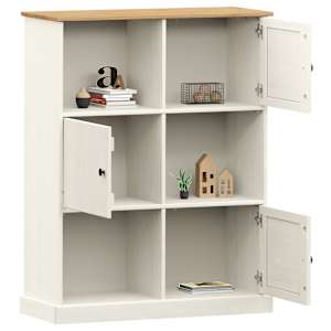 vidaXL Bookcase VIGO White 90x35x114.5 cm Solid Wood Pine