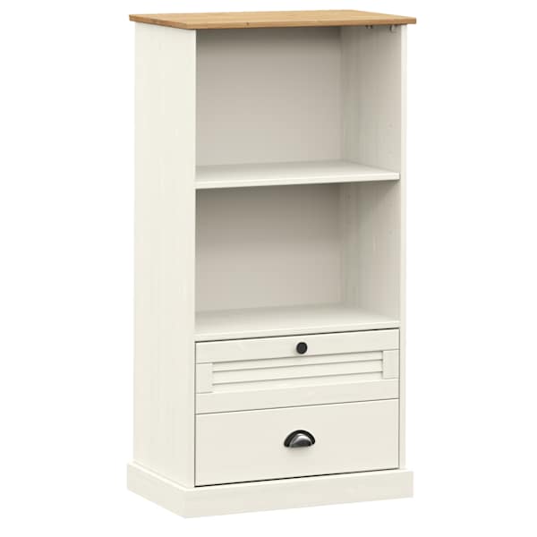 vidaXL raamatukapp "VIGO", valge, 60 x 35 x 114,5 cm, m&auml;nnipuit