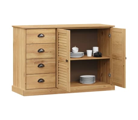 vidaXL Μπουφές με Συρτάρια VIGO 113 x 40 x 75 εκ. Μασίφ Ξύλο Πεύκο