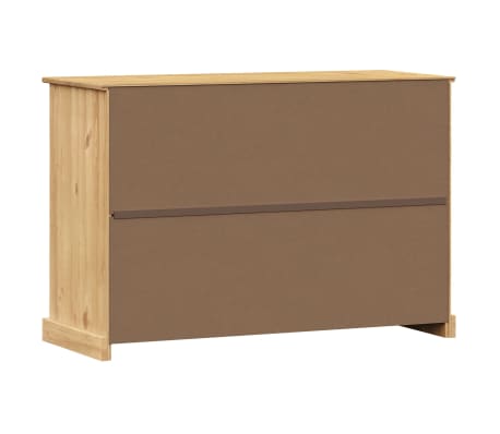 vidaXL Dressoir met lades VIGO 113x40x75 cm massief grenenhout grijs