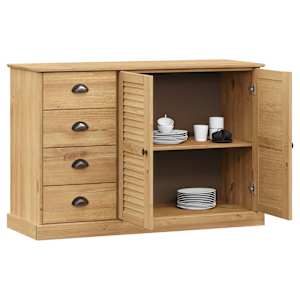 vidaXL Μπουφές με Συρτάρια VIGO 113 x 40 x 75 εκ. Μασίφ Ξύλο Πεύκο