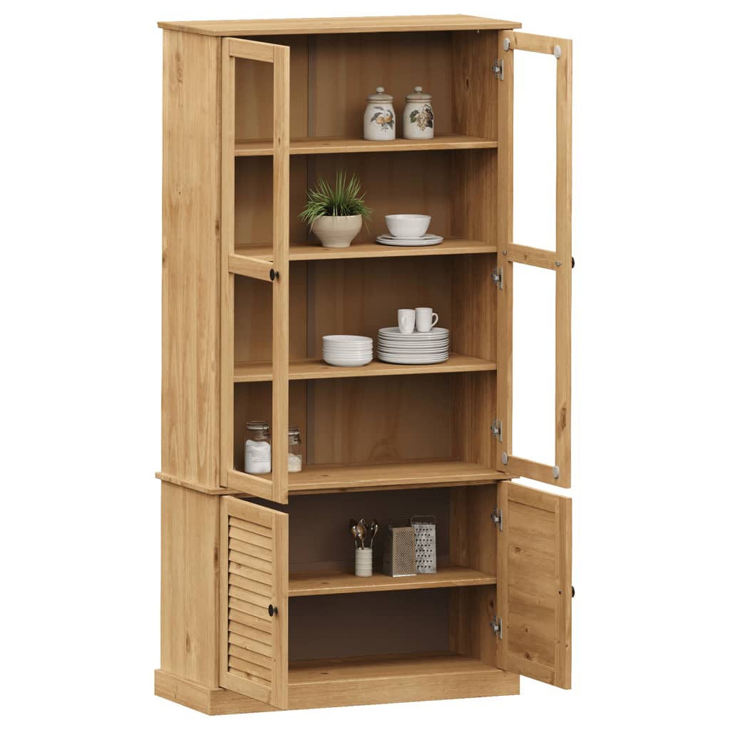 vidaXL Vitrinekast VIGO 85x35x170 cm massief grenenhout afbeelding