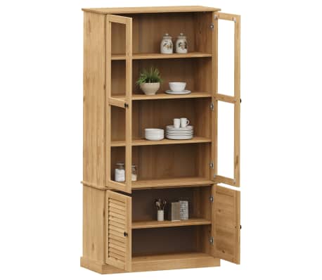vidaXL Βιτρίνα VIGO 85 x 35 x 170 εκ. από Μασίφ Ξύλο Πεύκου