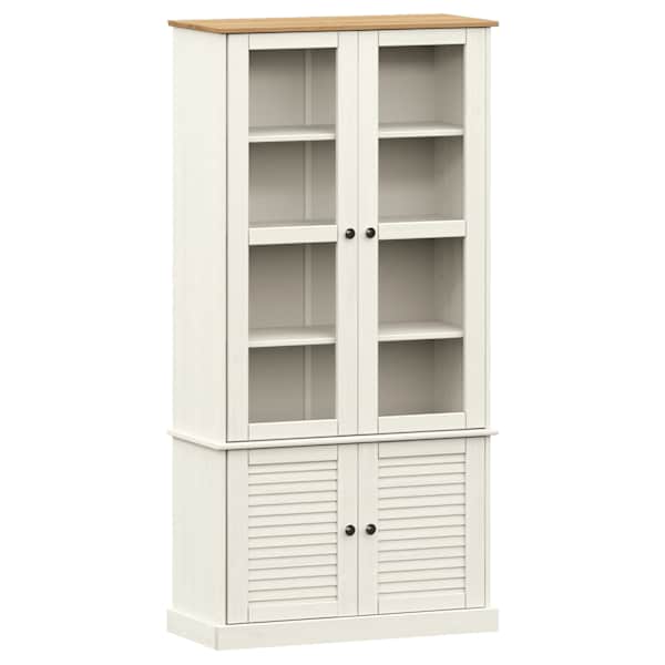 vidaXL klaasustega vitriinkapp "VIGO", valge, 85x35x170 cm, m&auml;nnipuit
