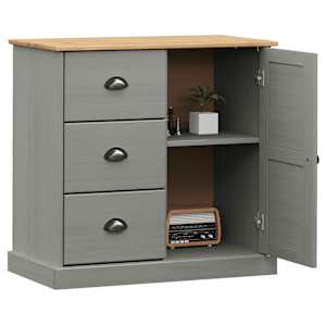vidaXL Buffet avec tiroirs VIGO 78x40x75 cm gris bois massif de pin