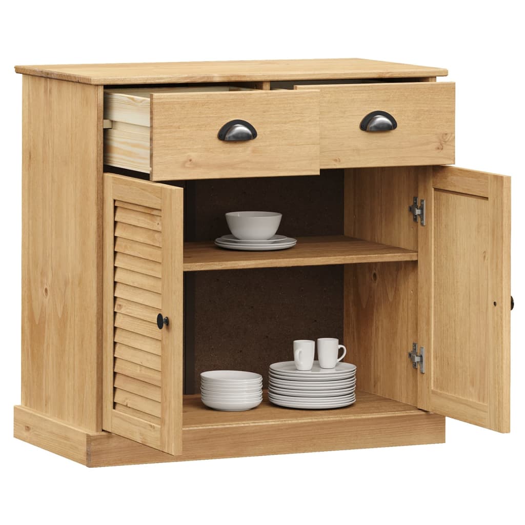 vidaXL Dressoir met lades VIGO 78x40x75 cm massief grenenhout afbeelding