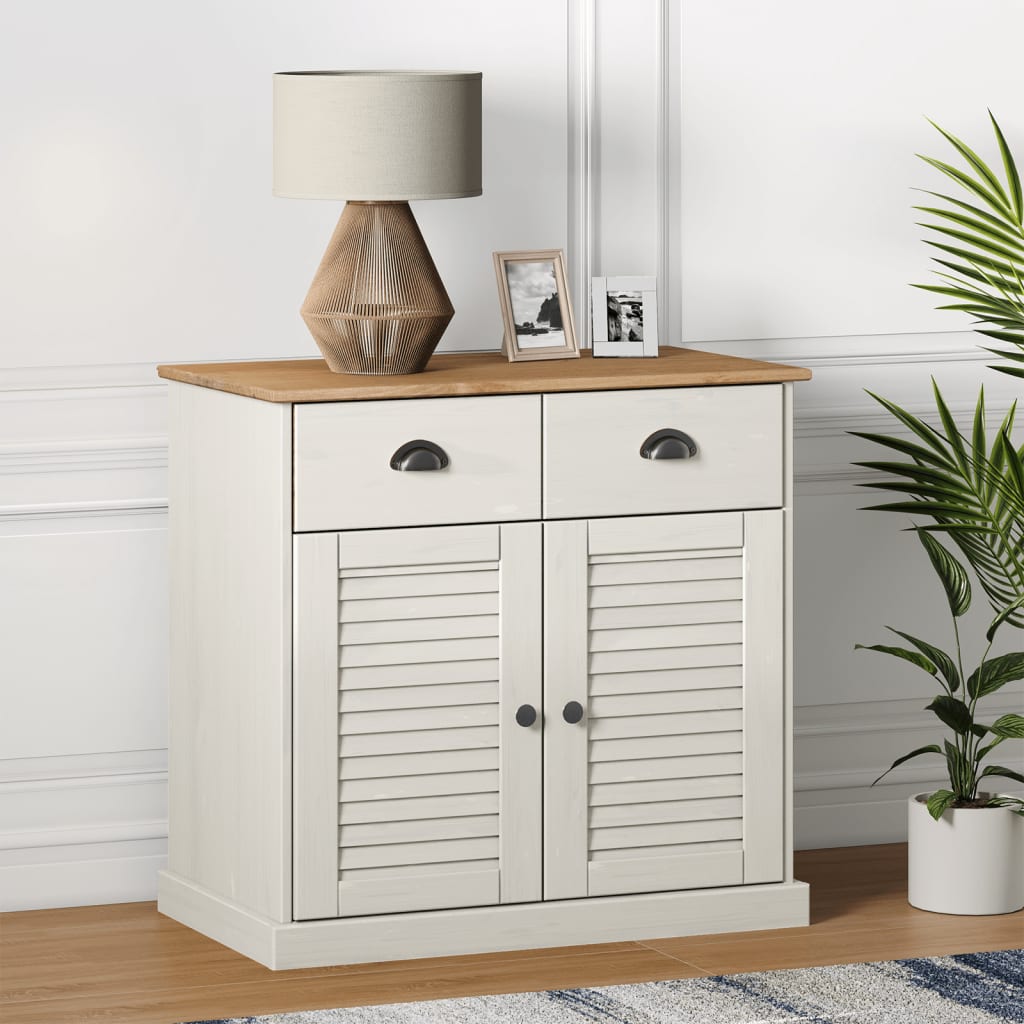 vidaXL Senkki laatikoilla VIGO 78x40x75 cm valkoinen täysi mänty