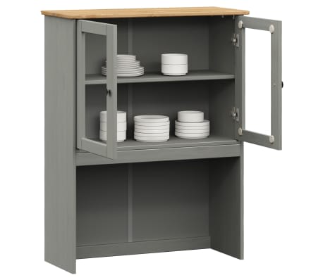 vidaXL Dresser Top VIGO Grey 78x30x100 cm Solid Wood Pine