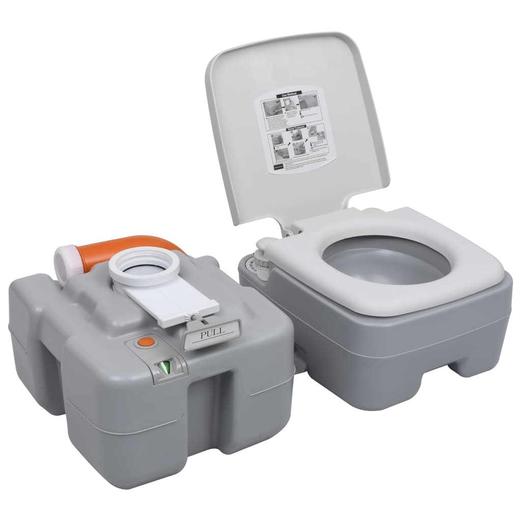 Set Toilette Portatile Campeggio Supporto Lavamani Tanica Acqua