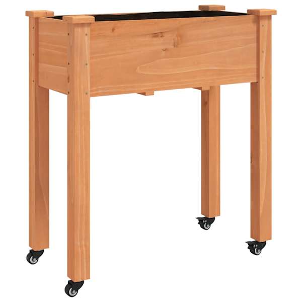 vidaXL voodriga taimelava ratastega, pruun, 71 x 37 x 80 cm, nulupuit