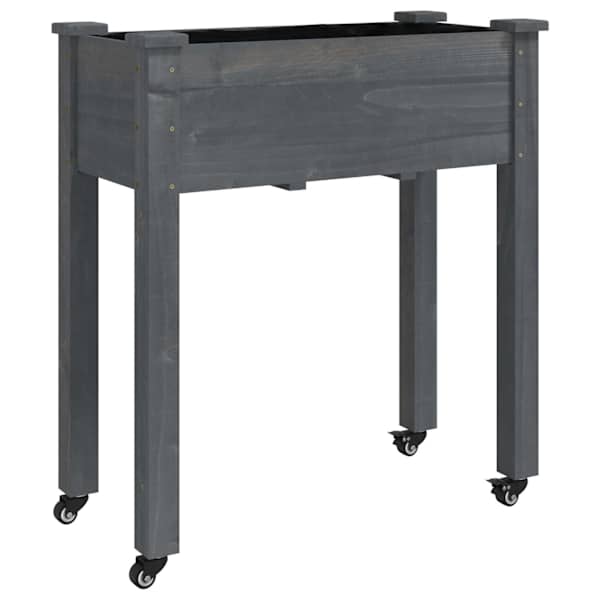 vidaXL voodriga taimelava ratastega, hall, 71 x 37 x 80 cm, nulupuit