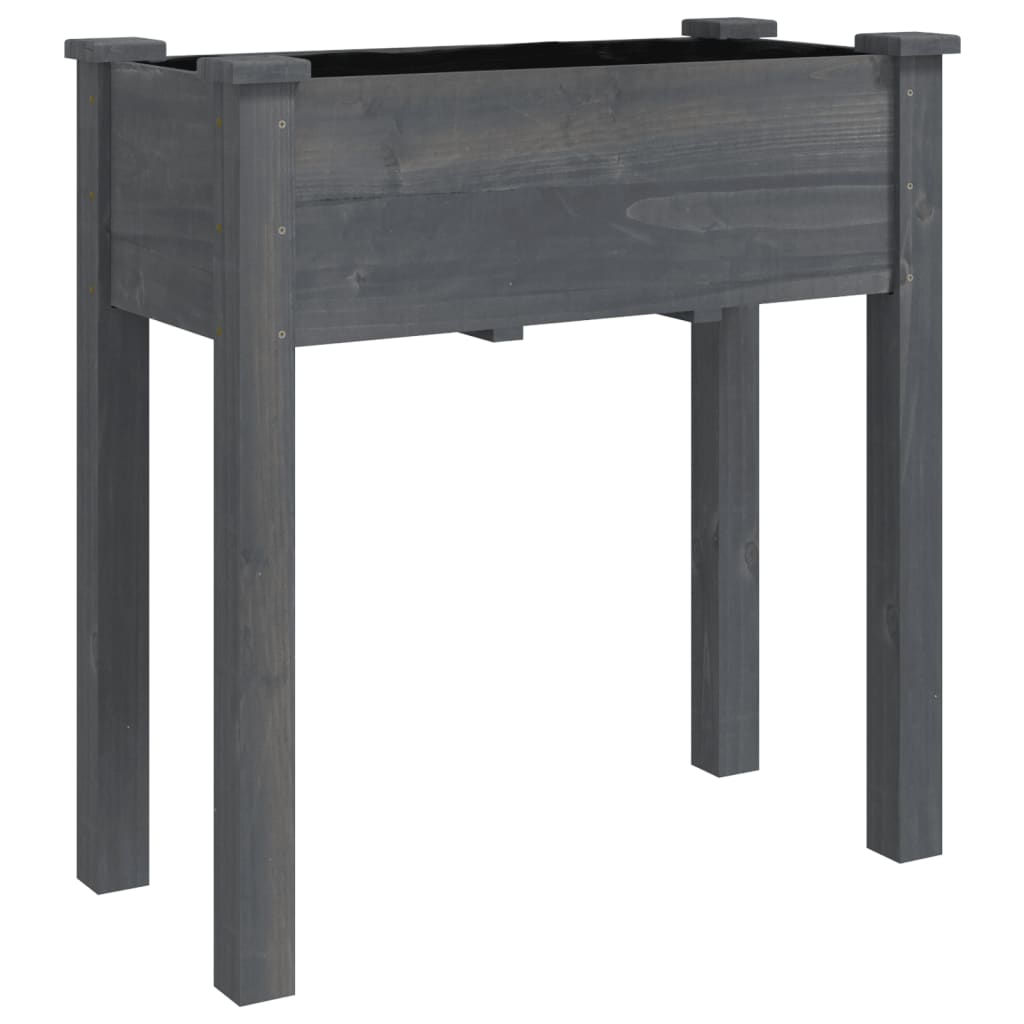 vidaXL Plantenbak op wieltjes 71x37x80 cm massief vurenhout afbeelding