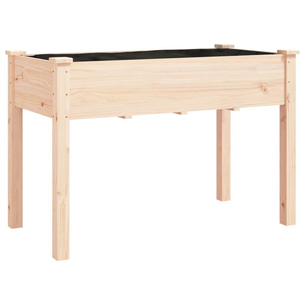 vidaXL tömör fenyőfa kerekes ültetőláda béléssel 118x59x80 cm