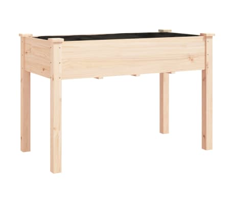 vidaXL Lovelis su ratukais ir įdėklu, 118x59x80cm, eglės masyvas