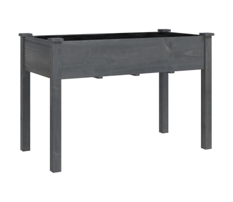 vidaXL Jardinière sur roues avec doublure gris 118x59x80 cm bois sapin