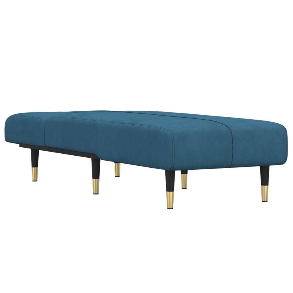 Thumbnail - vidaXL Chaiselongue Blau Samt
