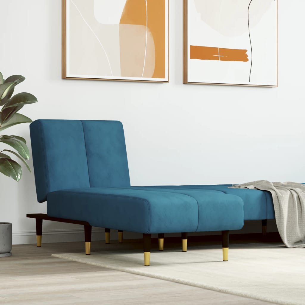 vidaXL Chaiselongue Blau Samt