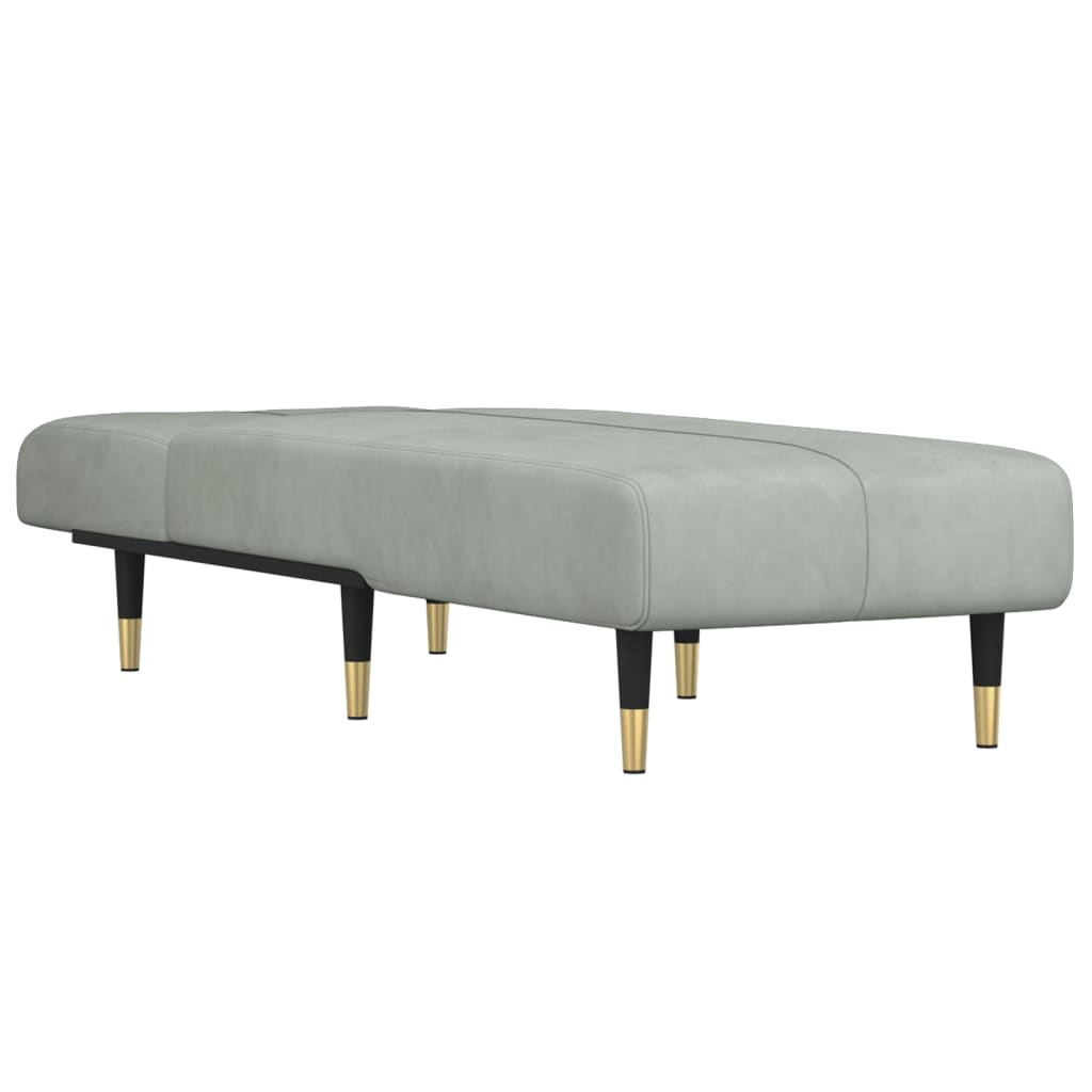 vidaXL Chaise longue fluweel lichtgrijs