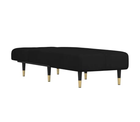 vidaXL Chaise longue noir velours