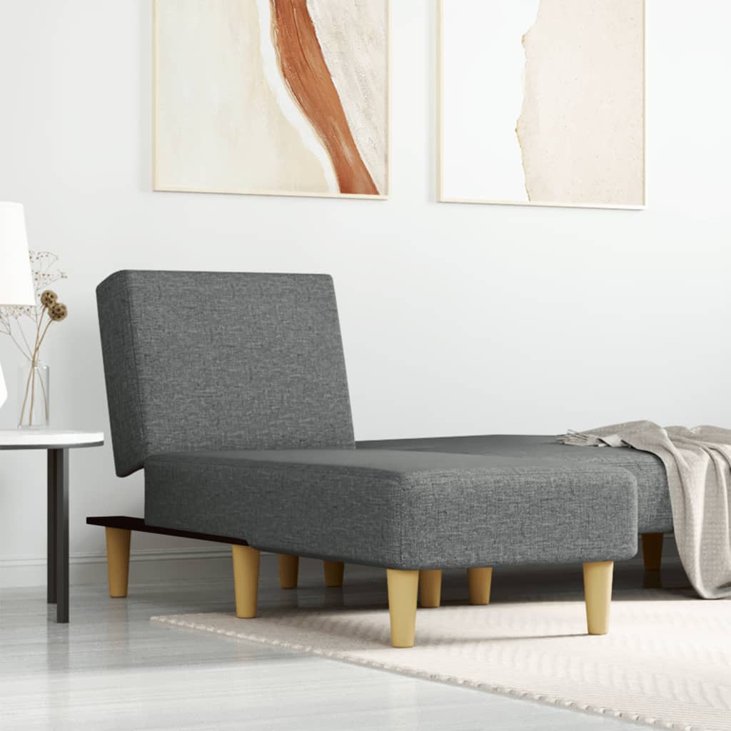 Chaise longue gris foncé tissu