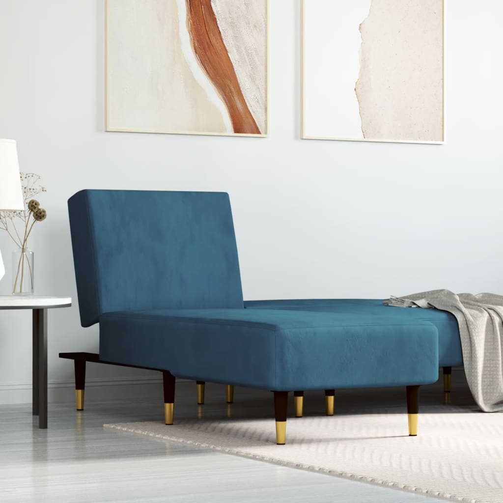 vida XL Chaiselongue Blau Samt