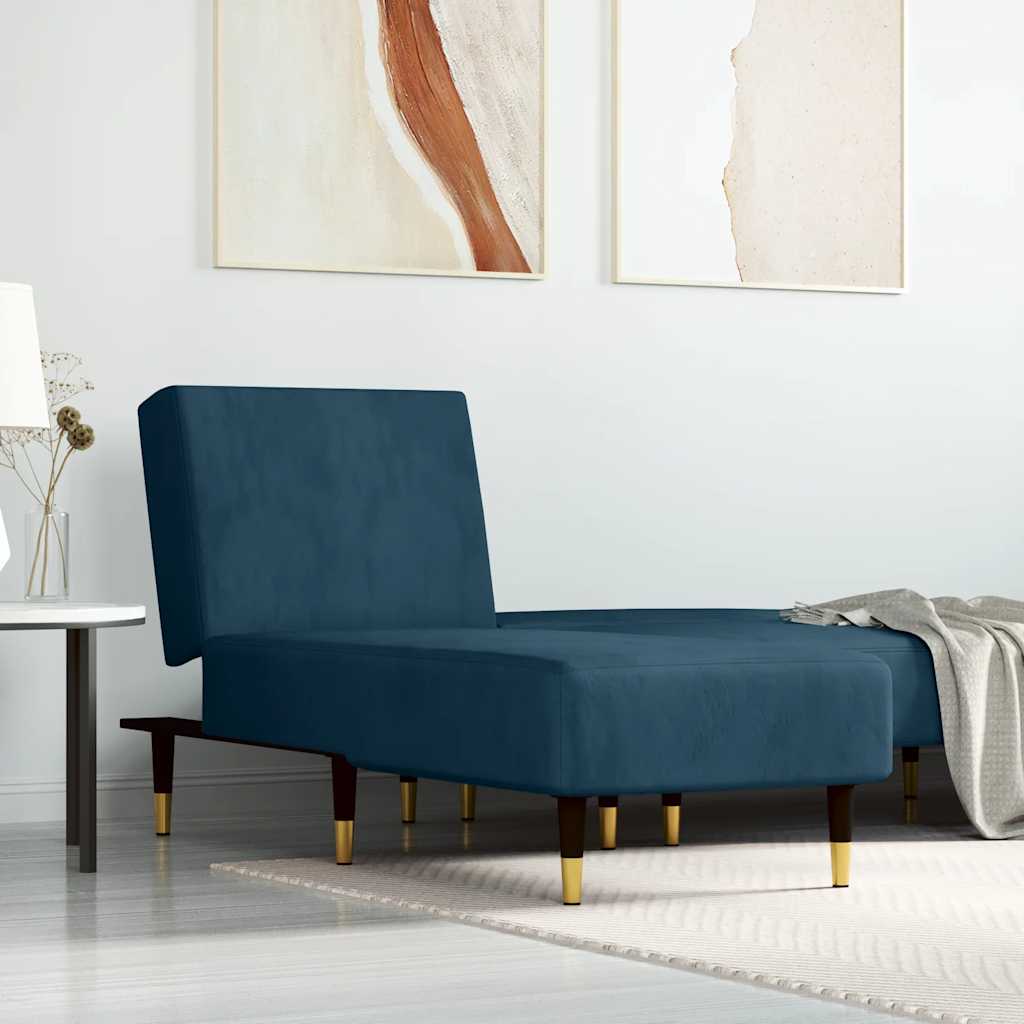 vidaXL Chaiselongue Blau Samt