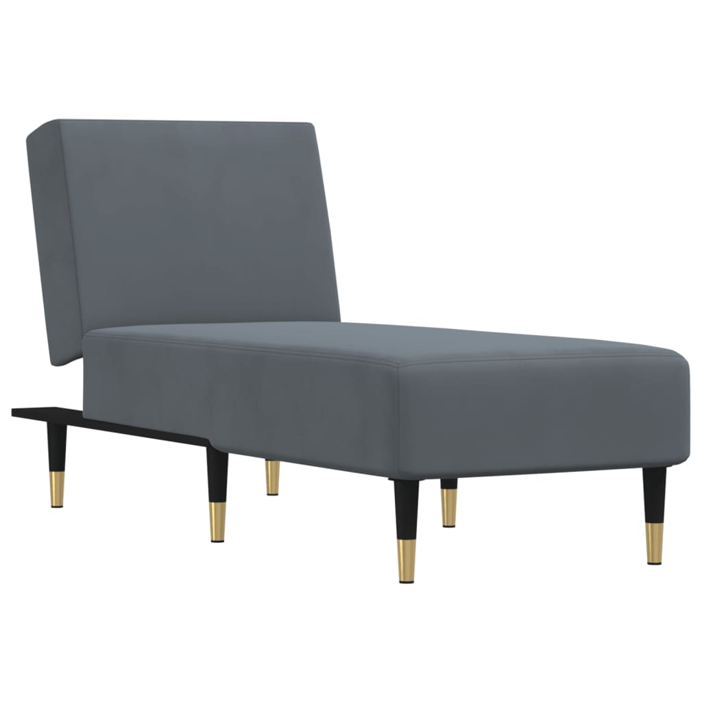 Image of vidaXL Chaise Longue Dark Grey Velvet